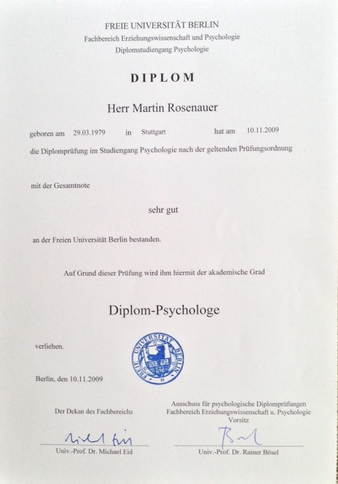 Psychologie Master Fu Berlin Diplomurkunde_Psychologie_FU_Berlin - Hypnosetherapie München
